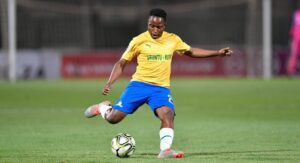 Keletso Makgalwa in Mamelodi Sundowns colours