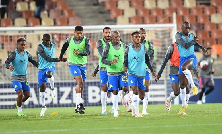 Mamelodi Sundowns players during a warm-up session in the DStv Premiership