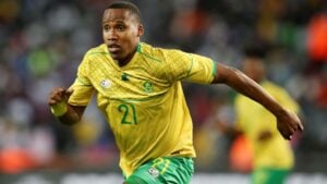 Mihlali Mayambela in action for Bafana Bafana