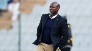 Moroka Swallows coach Steve Komphela on the sidelines during a match