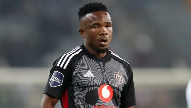 Paseka Mako in action for Orlando Pirates in the DStv Premiership