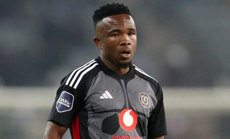 Paseka Mako in action for Orlando Pirates in the DStv Premiership