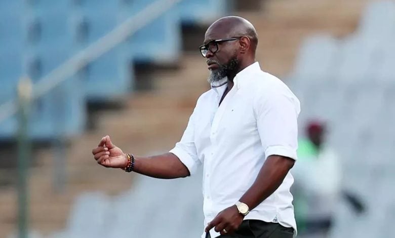 Steve Komphela on the sidelines during a Moroka Swallows match in the DStv Premiership