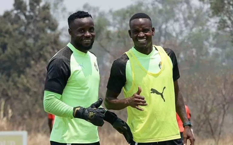 SuperSport United duo of Washington Arubi and Ronald Pfumbidzai during the Zimbabwe National team camp.