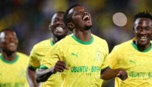 Teboho Mokoena in action for Mamelodi Sundowns