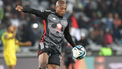 Zakhele Lepasa in action for Orlando Pirates in the DStv Premiership