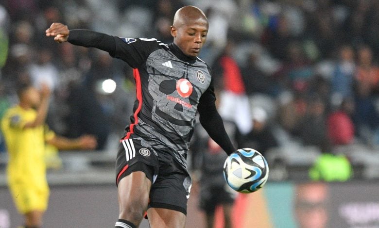 Zakhele Lepasa in action for Orlando Pirates in the DStv Premiership