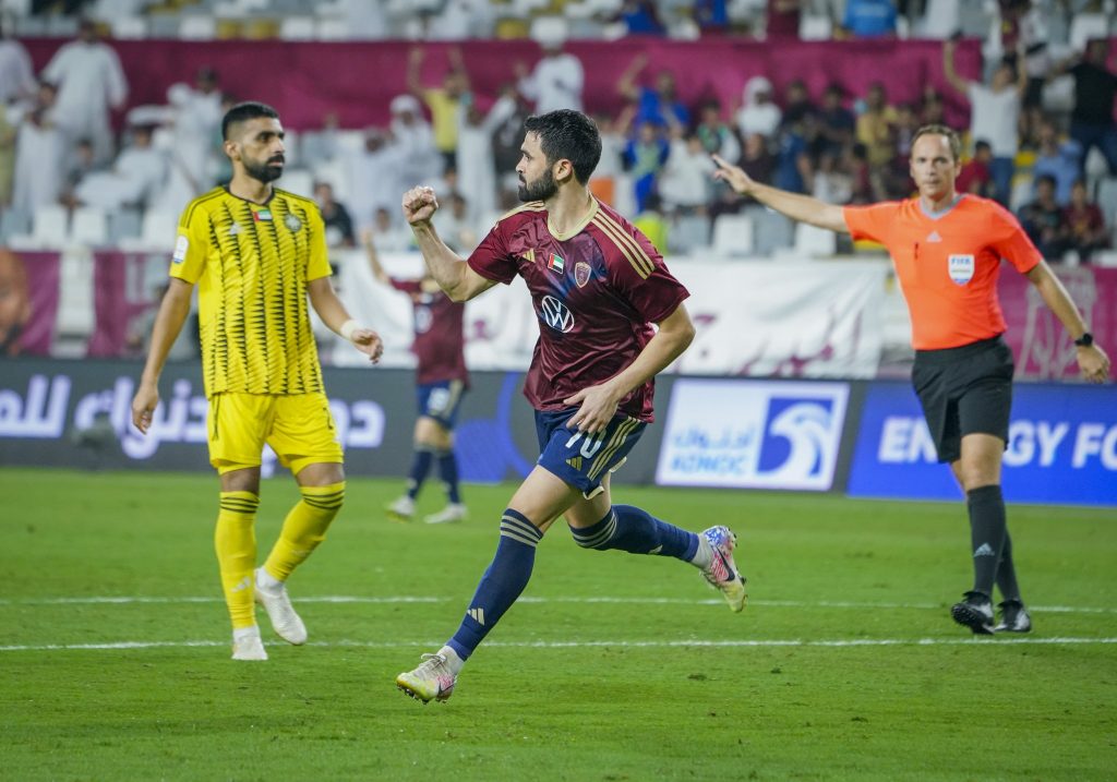 Al Wahda player celebrating a UAE Pro League goal. Photo by Al Wahda.