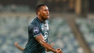 Bonginkosi Ntuli celebrating after scoring the goal