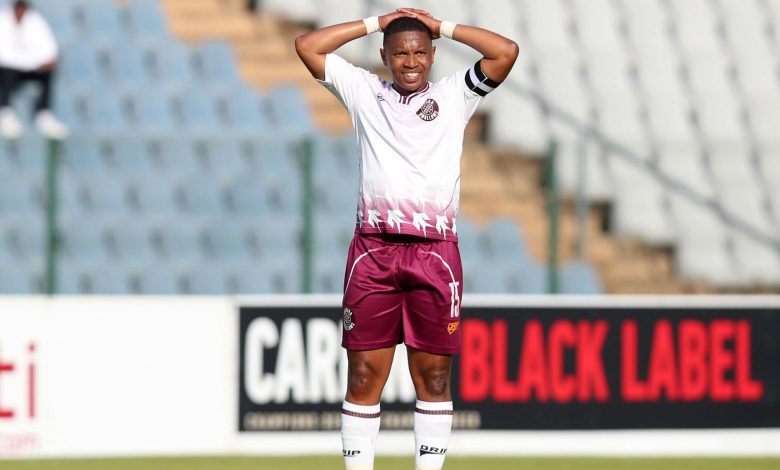 Andile Jali during a Moroka Swallows match in the DStv Premiership