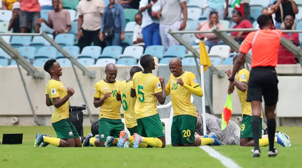 Bafana Bafana celebrating a goal
