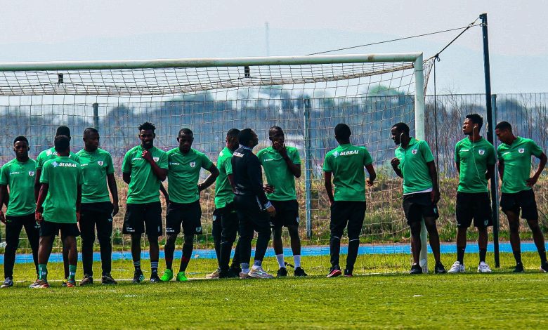 Baroka FC warming up in during a Motsepe Foundation Championship