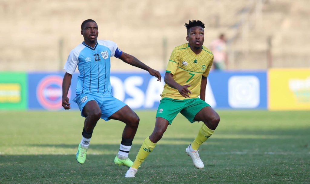 Benson Kitso Mangolo in action against Bafana Bafana.