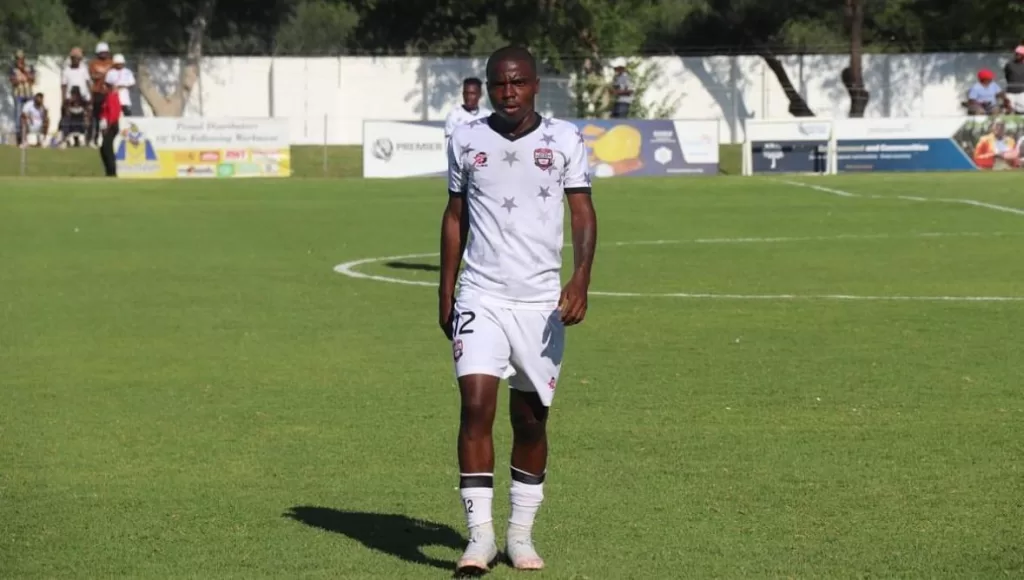 Benson Kitso Mangolo playing for Jwaneng Galaxy in Botswana