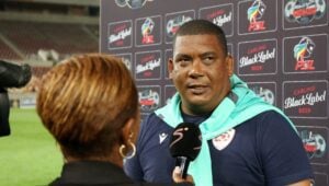 Brandon Truter addressing SuperSport TV during the Carling Knockout Cup
