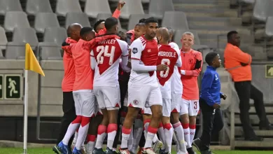 Cape Town Spurs celebrating a goal in the PSL