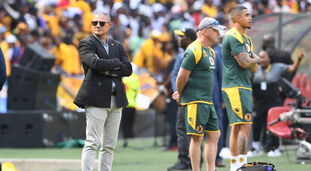 Cavin Johnson on the touchline for Kaizer Chiefs in the Soweto derby against