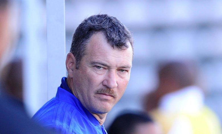 Ex-Mamelodi Sundowns and SuperSport United keeper Calvin Marlin on the bench