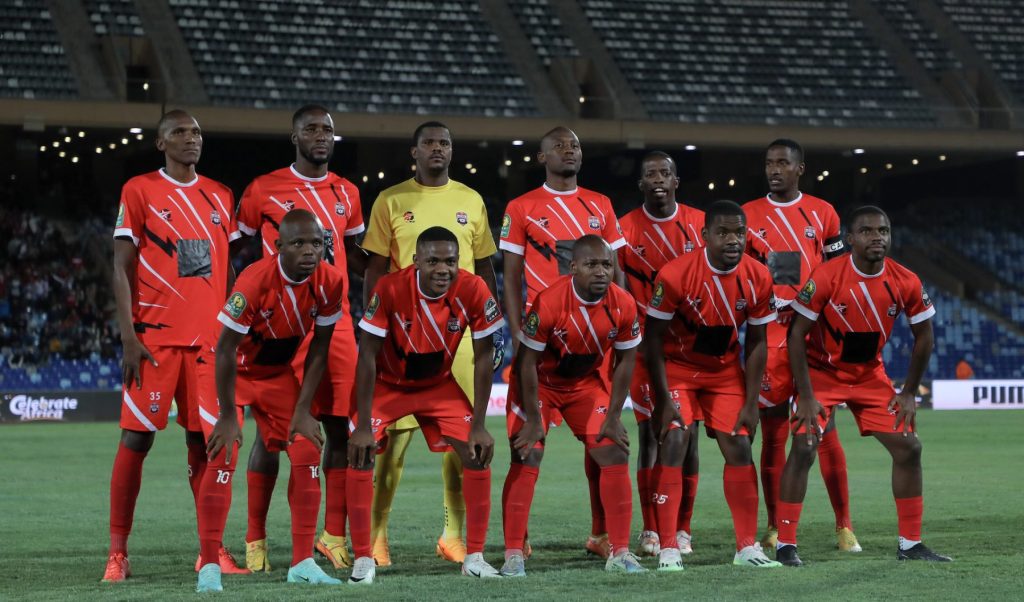 Jwaneng Galaxy coached by Morena Ramoreboli before their game against Wydad