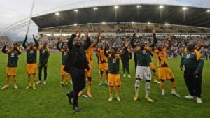 Kaizer Chiefs players celebrating a win