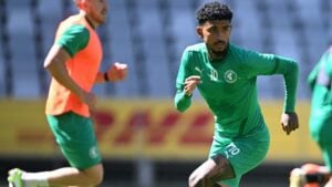 Cape Town Spurs midfielder Keagan Buchanan during warm-up.