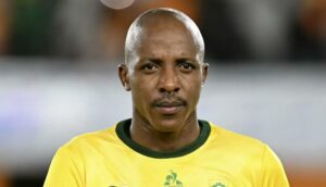 Khuliso Mudau in action fir Bafana Bafana in the FIFA World Cup Qualifiers