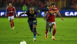 Khuliso Mudau in action for Mamelodi Sundowns in the African Football League