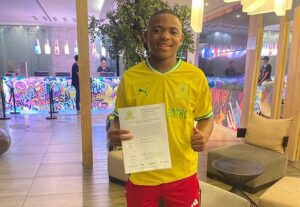 Lizalise Mahumza after signing for Mamelodi Sundowns