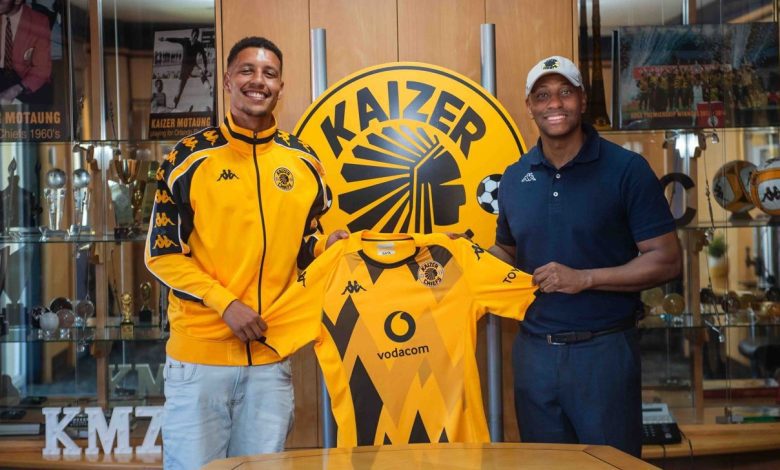 Luke Fluers being unveiled by Kaizer Chiefs