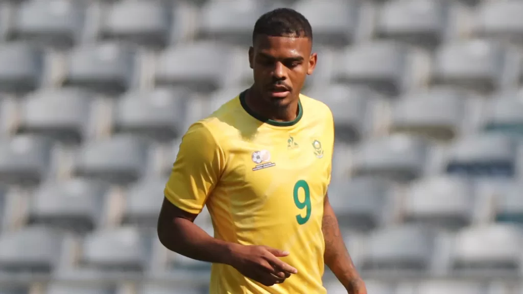 Lyle Foster playing for Bafana Bafana