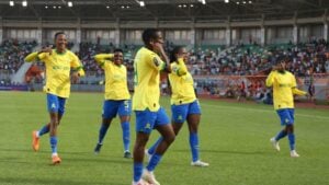 Mamelodi Sundowns Ladies in celebratory mood.