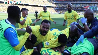 Mamelodi Sundowns players celebrating