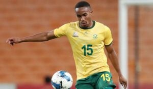Njabulo Blom in action for Bafana Bafana