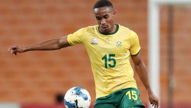 Njabulo Blom in action for Bafana Bafana