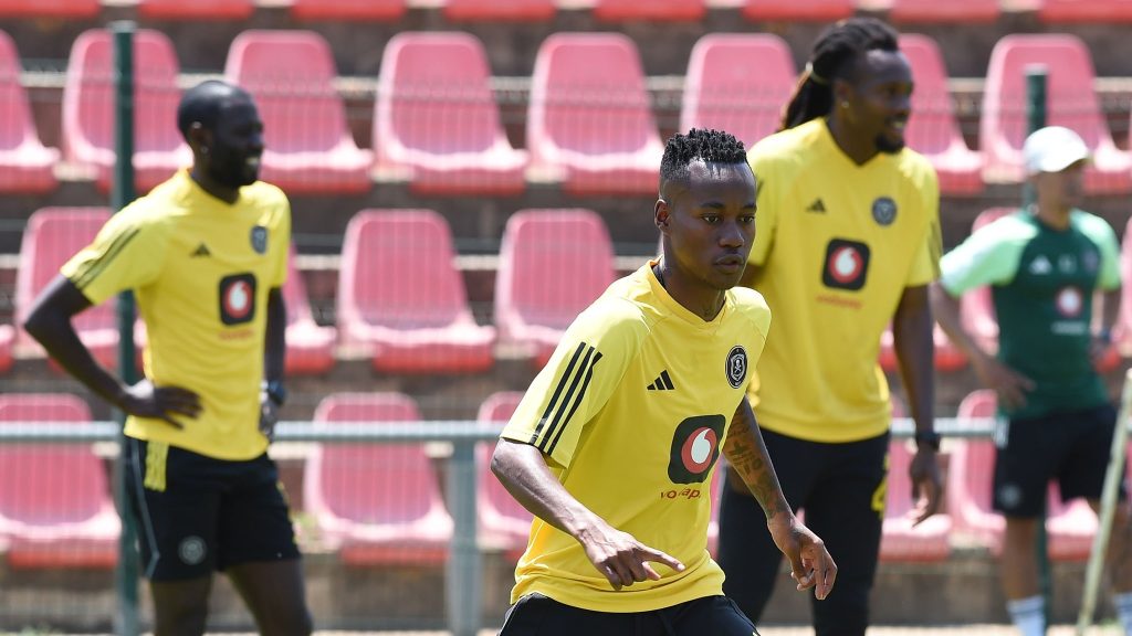 Orlando Pirates players working hard at training.