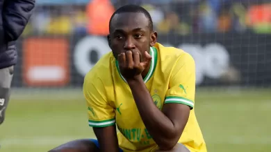 Peter Shalulile of Mamelodi Sundowns after a game