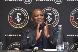 Pitso Mosimane addressing the media