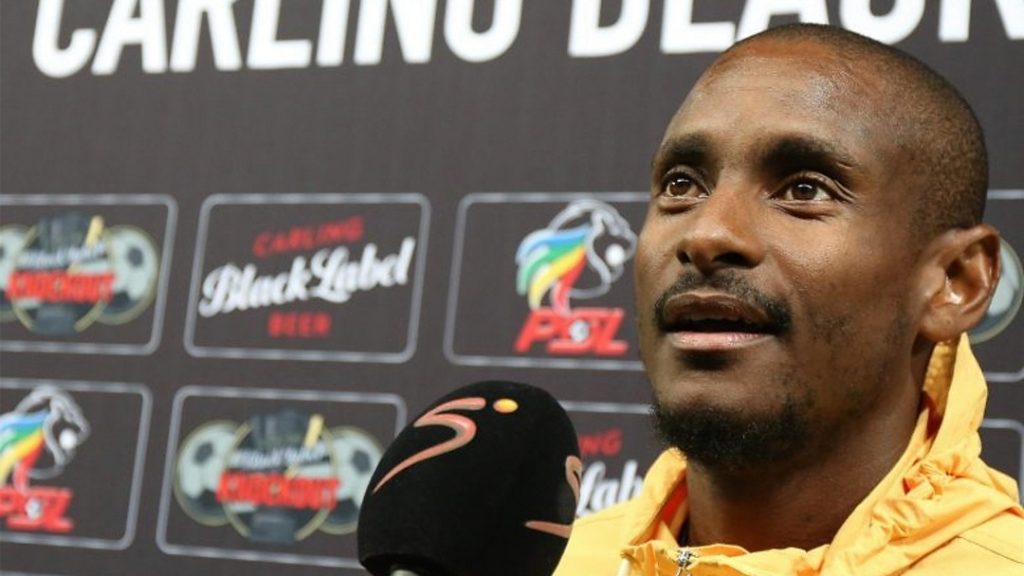 Mamelodi Sundowns head coach Rulani Mokwena during a post-match interview.