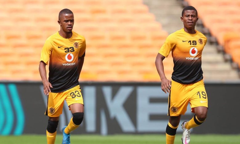 Sabelo Radebe and Happy Mashiane of Kaizer Chiefs during a warm up