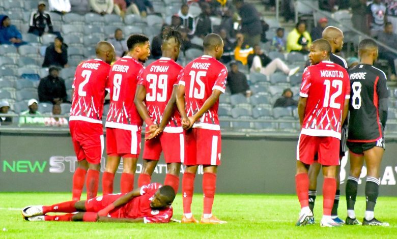 Sekhukhune United in action against Orlando Pirates in the DStv Premiership