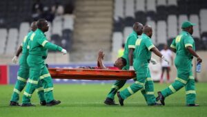 Injured TS Galaxy striker Bernard Parker.