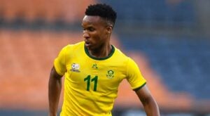 Themba Zwane in action for Bafana Bafana