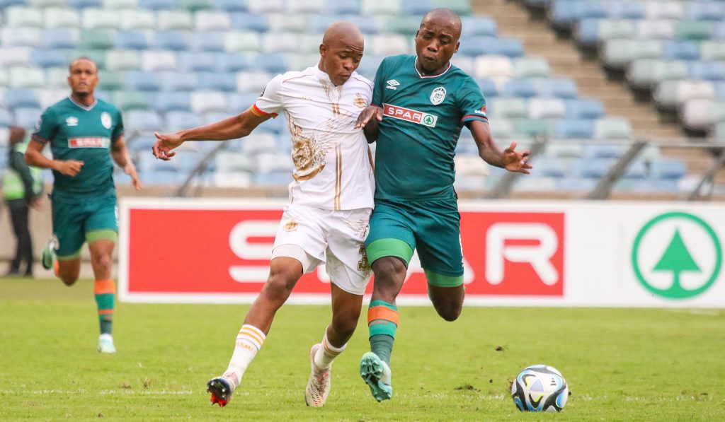 Ayanda Jiyane tackling Ben Motshwari