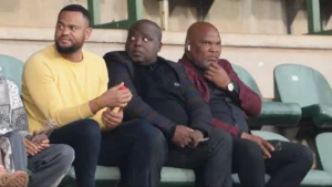 Chippa United boss Siviwe Mpengesi and Morgan Mammila