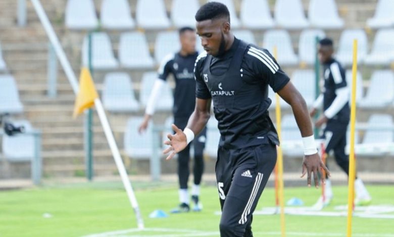 Orlando Pirates midfielder Fortune Makaringe during a training session.