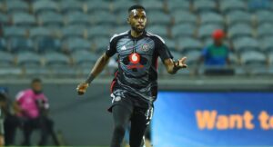 Fortune Makaringe in action for Orlando Pirates in the DStv Premiership