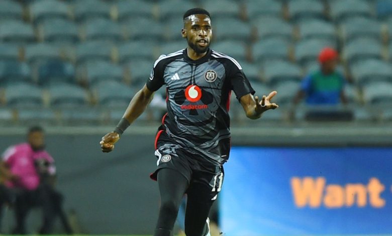 Fortune Makaringe in action for Orlando Pirates in the DStv Premiership