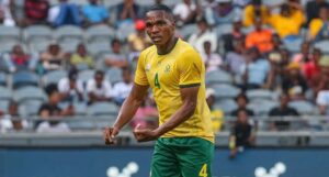 Mlungisi Mbunjana in action for Bafana Bafana