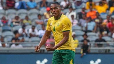Mlungisi Mbunjana in action for Bafana Bafana