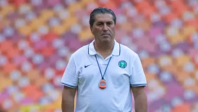 Nigeria coach Jose Peseiro during a training session